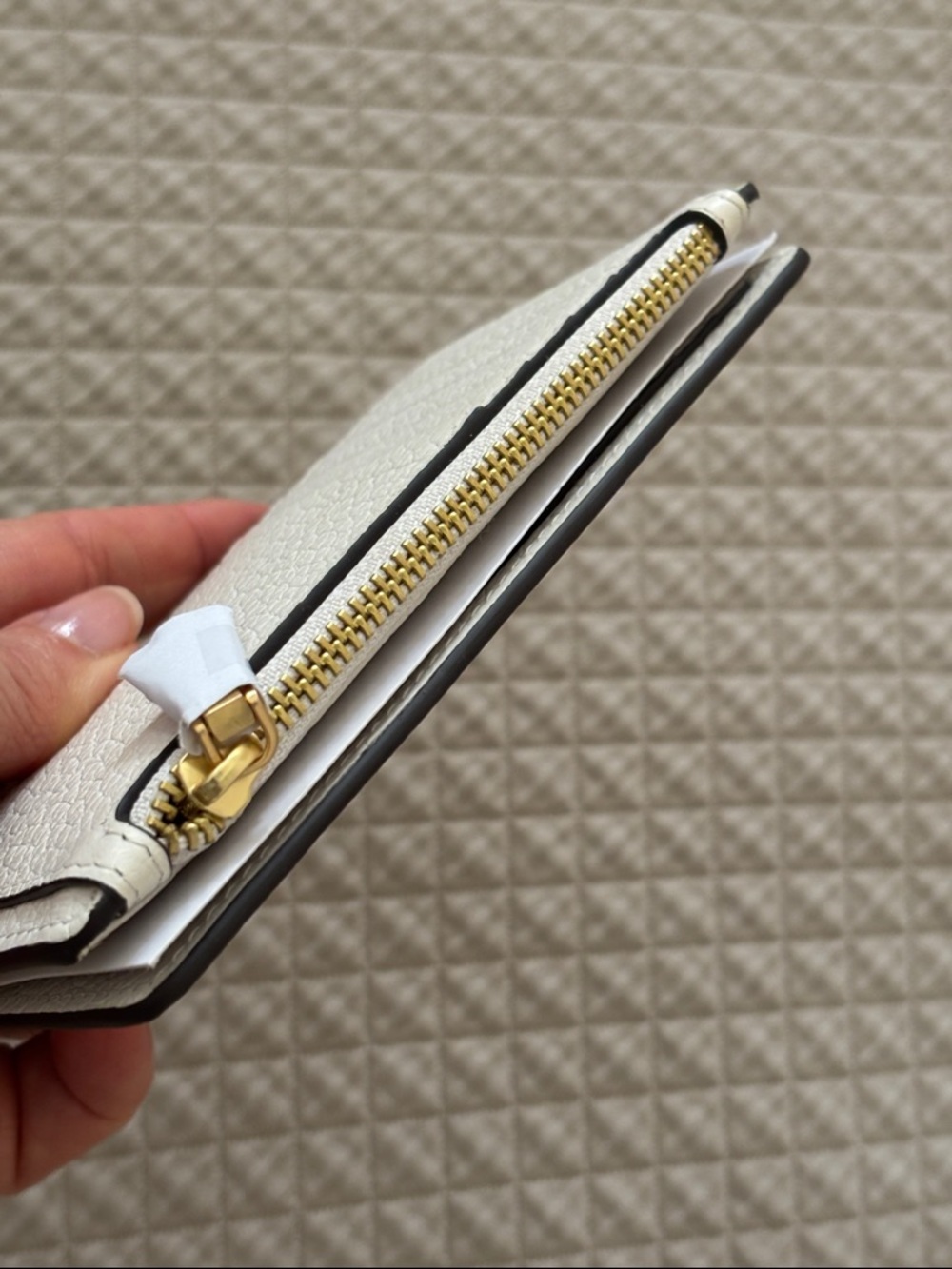 Radley White Embroidered Leather Zip Wallet with Gold Accent - Picture 5 of 6